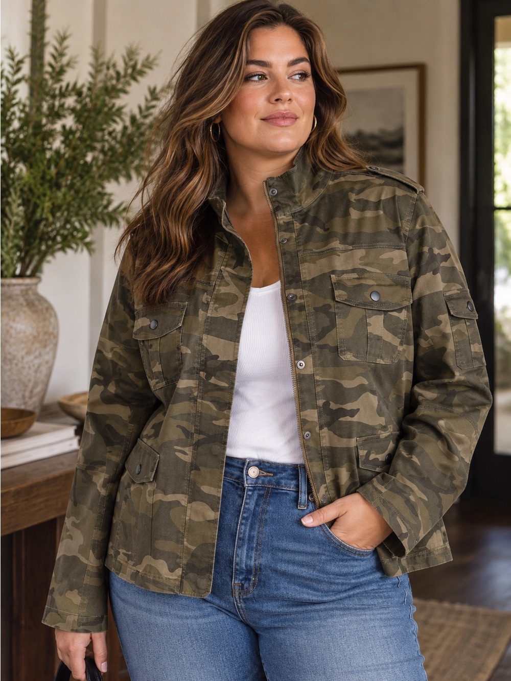 Thread & Supply Camo Utility Jacket Women’s XL | NWOT